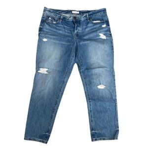 LOFT Distressed Blue Ankle Jeans